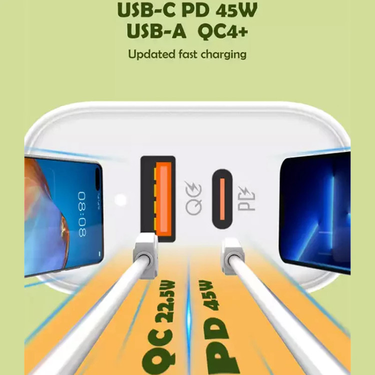 شارژر دیواری 45 وات الدینیو مدل A2526C به همراه کابل تبدیل USB-C