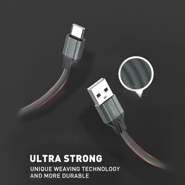 کابل تبدیل USB به لایتینینگ الدینیو مدل LS441 مناسب برای آیفون طول 1 متر