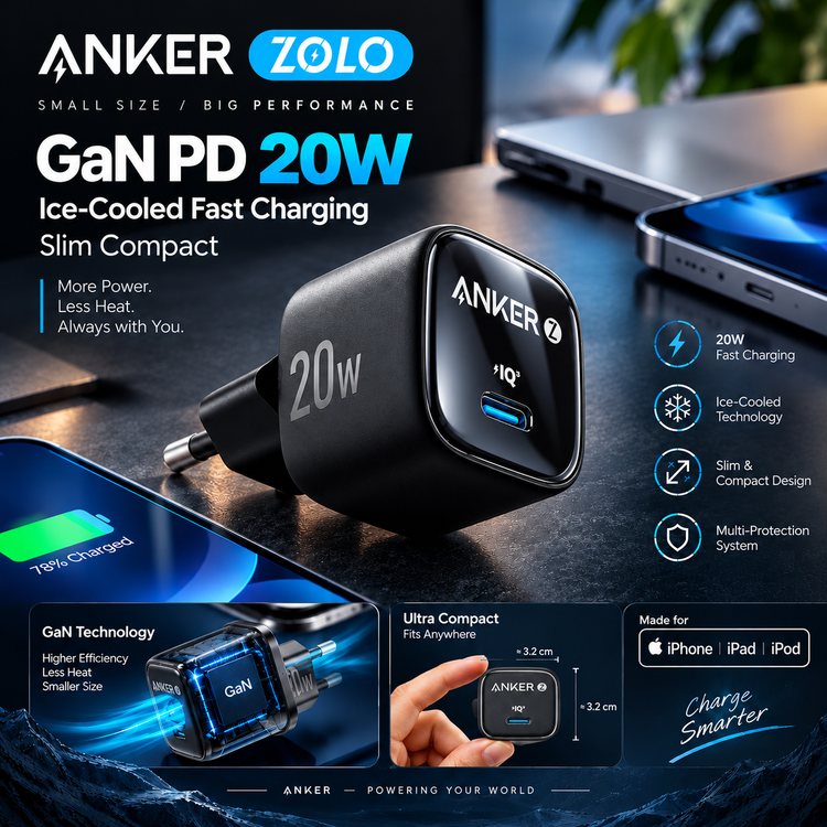 شارژر دیواری انکر مدل A2699L11 توان ۲۰ وات