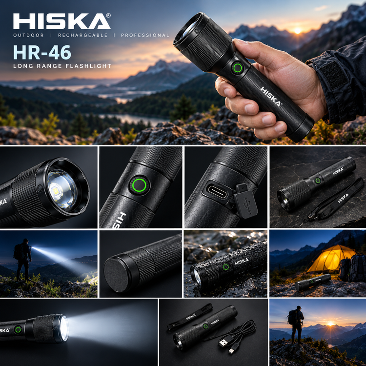 چراغ قوه دستی هیسکا مدل HR-46 با نور مهتابی