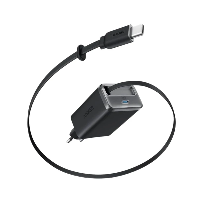 شارژر دیواری Anker Nano 35W  مدل A2658 همراه با کابل USB-C جمع‌شونده_ مشکی