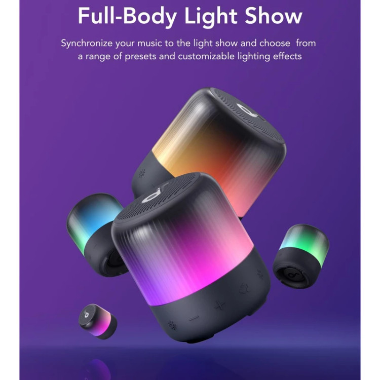 Anker Glow Mini A3136 با بدنه تماماً نورپردازی شده
