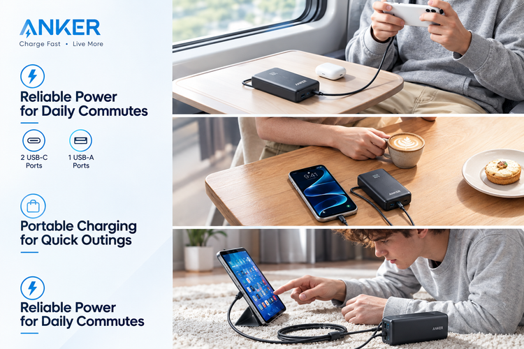 پاوربانک انکر مدل ANKER A110JH11 ظرفیت 10000mAh با توان 30W