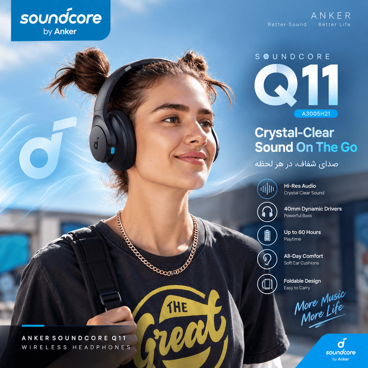 هدفون بلوتوثی انکر Soundcore مدل Q11 A300H21