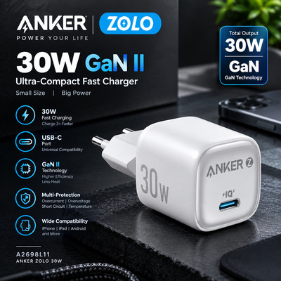شارژر دیواری 30 وات انكر مدل Zolo A2698