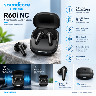 هندزفری بلوتوثی انکر Soundcore R60i NC